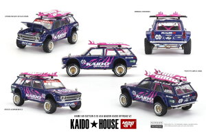 TSM �~�j GT 1/64 �_�b�g�T�� 510 4x4 ���S�� �X���n�E�X �I�t���[�h V2 �p�[�v�� �s���NTSM MINI GT 1:64 Datsun 510 4x4 Wagon Kaido House Offroad V2 purple pink