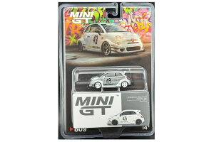 ~jGT 1/64 LB[NX x Abas Works Aog 595 #49 K[zCg `FCXJ[Mini GT 1:64 LB-WORKS x Abas Works Abarth 595 N49 Gala White Chase car