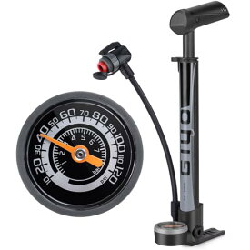 GIYO 自転車 空気入れ 携帯ポンプ 仏式/英式/米式バルブ対応 大型ゲージ付き 120psi 携帯用 軽量 ミニフロアポンプ ロードバイク/