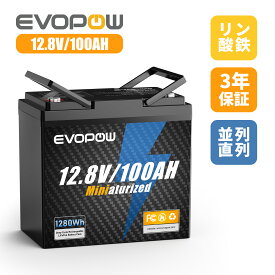 リン酸鉄リチウムイオンバッテリー 12.8V 100Ah LiFePO4電池 走行充電器 内蔵100AのBMS 長寿命4000サイクル回数 コンパクト蓄電池 直列並列 キャンピングカー 車中泊 アマチュア無線 防災 停電 熱中症対策 ソーラー充電
