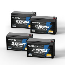 4点セット リン酸鉄リチウムイオンバッテリー 12.8V 10Ah 容量128Wh LiFePO4電池 走行充電器 BMS 長寿命3000サイクル回数 コンパクト蓄電池 直列並列 キャンピングカー 車中泊 アマチュア無線 防災 停電 熱中症対策 ソーラー充電