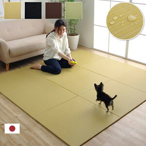 置き畳 ユニット畳 「 トリム 70x70cm 」 4枚組 日本製 正方形 フローリング畳 ペット 汚れにくい 耐久性 クッション性 ポリプロピレン PP 滑り止め 付き 軽量 おしゃれ 縁なし イケヒコ