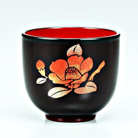ぐい呑み 溜内朱 おちょこ11月 椿・つばき 《酒器 縁起物 ギフト 記念品》