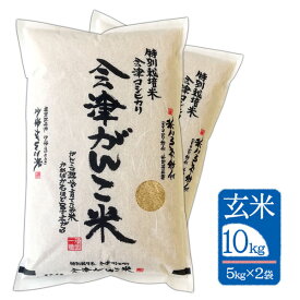 【10kg（5kg×2袋) 玄米】令和5年産"会津がんこ米"（会津産 コシヒカリ 特別栽培米）石抜 色彩選別