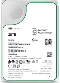 Seagate Exos X 28TB SATA 512E CMR 内蔵ハードディスク 3.5インチ HDD ST28000NM000C メーカー再生品 シーゲイト SATA 512MBキャッシュ NAS 180日保証