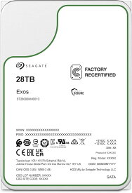 Seagate Exos X 28TB SATA 512E CMR 内蔵ハードディスク 3.5インチ HDD ST28000NM001C シーゲイト SATA 512MBキャッシュ NAS データセンター 180日保証 メーカー再生品