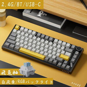 �yAJAZZ�����zAK820Pro���J�j�J���Q�[�~���O�L�[�{�[�h,�e���L�[���X 82�L�[ 75% TFT�X�N���[���t�� ���ʒ��ߋ����m�u�t�� �z�b�g�X���b�v�Ή� ����5�w�K�X�P�b�g 3���[�h�ڑ� 2.4Ghz/ Bluetooth/�L�� R