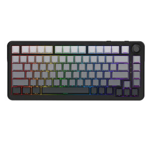 AJAZZ���{���� �������K�i AK820 MAX PLUS ���J�j�J���Q�[�~���O�L�[�{�[�h, 75% �e���L�[���X 82�L�[, RGB�o�b�N���C�g, 8000mAh��e�ʃo�b�e���[, �g���C���[�h�ڑ�, �z�b�g�X���b�v�Ή�, �����m�u�t