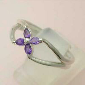 ●waCca(ワッカ)■送料無料■スターリングシルバー【アメジスト】リング 誕生石 2月 指輪 SV 花 フラワー かわいい おしゃれ デザインリング 11号 PR28AM【楽ギフ_包装選択】プラタ