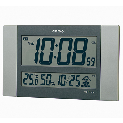 ■SEIKO[セイコー] ZS451S【楽ギフ_包装選択】 温湿度表示 デジタル電波時計【セイコーネクスタイム】掛置兼用 置き掛け兼用時計