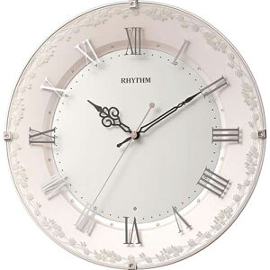 リズム時計 電波掛時計【 #アラカルト538 】#薔薇 ピンクパール色 上品 おしゃれ サロン 8MY538SR13 【楽ギフ_包装選択】.