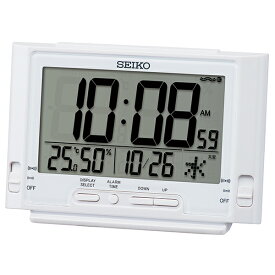 ■SEIKO[セイコー]　デジタル電波目覚まし時計【メイン表示切替　スヌーズ3種　温湿度表示】白パール　SQ320W　[後払不可]【楽ギフ_包装選択】