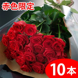 【送料無料】赤いバラの花束ギフト10本