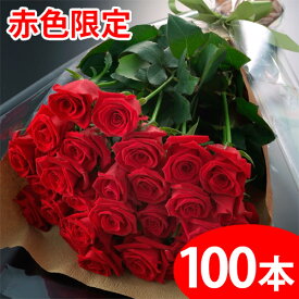 【送料無料】赤いバラの花束ギフト100本