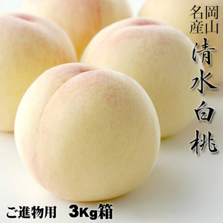 楽天市場】清水白桃 進物用 3Kg 8～13玉 岡山県産白桃 岡山白桃物語  