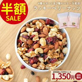 ミックスナッツ ドライフルーツ ラッキーベリーナッツ 大容量500g(250g×2) 送料無料 無塩 ナッツ ロカボ くるみ カシューナッツ アーモンド クランベリー ブルーベリー オメガ トレイルミックス 自然の館 スイーツ お菓子 おつまみ ダイエット 健康 美容