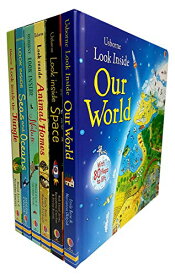 【中古】【未使用・未開封品】Usborne Look Inside Our world 6 Books Collection Pack Set ( Seas and Oceans, Nature,Our World,Animal Homes,Jungle,Space)