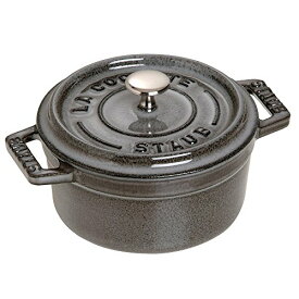 【中古】【未使用・未開封品】(Graphite Gray) - Staub 1101018 Mini Round Cocotte Pot, 10 Cm, Graphite Grey