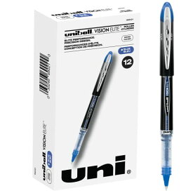 【中古】【未使用・未開封品】uni-ball Vision Elite ローラーボールペン 細字 マイクロチップ 0.5mm ブルー 12本パック