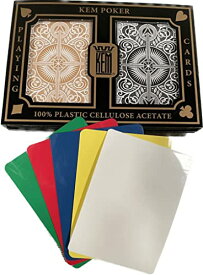 【中古】【未使用・未開封品】2 Free Cut Cards + KEM Arrow Black Gold Playing Cards Poker Size Regular Index