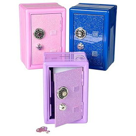 【中古】【未使用・未開封品】[ロードアイランドノベルティー]Rhode Island Novelty Metal Toy Safe, Locker Bank with Glittery Door, Key Lock plus Combination Lock [並行