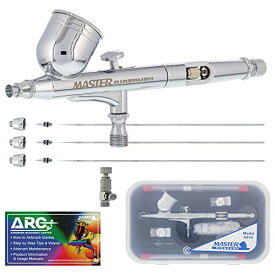 【中古】【未使用・未開封品】Master Airbrush?エアーブラシ G233-SET Multi-Purpose Precision Dual-Action Gravity Feed Airbrush Professional Set, With All 3 Tip & Nee