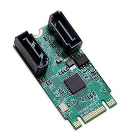 【中古】【未使用・未開封品】Syba M.2 B Plus M Key 22 x 42 PCIe to 2 Port SATA III RAID Adapter Controller Card - Green