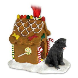 【中古】【未使用・未開封品】Eyedeal Figurines Black Lab Labrador Retriever Gingerbread House Christmas Ornament