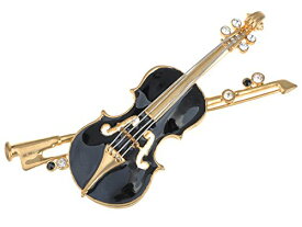 【中古】【未使用・未開封品】Alilang Elegant Enamel Rhinestone Crystal Violin Bow Cello Fiddle Music Instrument Brooch Pin