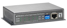 【中古】【未使用・未開封品】LevelOne FSW-0513 4-Port High Power PoE w1-Port 10/100 Wall Mountable Switch (Power adapter included)
