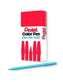 【中古】【未使用・未開封品】(Turquoise) - Pentel Arts Colour Pen, Turquoise, Box of 12 (S360-114)