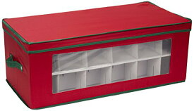 【中古】【未使用・未開封品】Household Essentials Holidayストレージボックス、緑と赤 36-Piece Ornament レッド 551RED