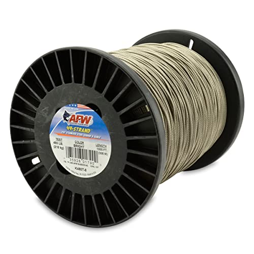 (150m, 41kg Test, Bright) American Fishing Wire 49-Strand Cable Bare 7x7 Stainless Steel Leader Wire