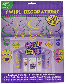 【中古】【未使用・未開封品】Mardi Gras - Hanging Swirls with Cutouts Mega Value Pack マルディグラ-切り抜きメガバリューパック付きハンギングまんじ♪ハロウィン♪サイ