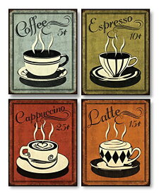 【中古】【未使用・未開封品】(20cm x 25cm Art Prints) - Retro Coffee Set by N. Harbick 20cm x 25cm Art Print Poster