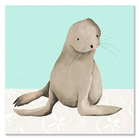 【中古】【未使用・未開封品】Oopsy Daisy Sam The Sea Lion Stretched Canvas Wall Art by Meghann O'hara, 21 by 21-Inch by Oopsy Daisy