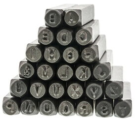 【中古】【未使用・未開封品】27 Piece Uppercase Gothic Font Alphabet Metal Punch Set - 3mm Characters