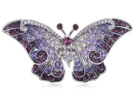 【中古】【未使用・未開封品】Empress Monarch Winged Butterfly Swarovski Crystal Rhinestones Brooch Pin - Purple, Green, Brown, Blue, Pink, or Black!