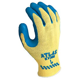 【中古】【未使用・未開封品】Showa Best KV300 Atlas Natural Rubber Palm Coating Glove, 10 Gauge Seamless Kevlar Liner, Cut Resistant, X-Large/Blue (Pack of 12 Pairs