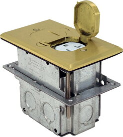 【中古】【未使用・未開封品】Orbit Industries FLB-D-BR Floor Flip-Type with Duplex Receptacle Cover & Adjustable Box, Tamper Resistant, Brass by Orbit