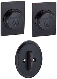 【中古】【未使用・未開封品】Schlage Lock Company F59AND716WKF Aged Bronze Andover Interior Pack Knob Set with Single Cylinder Deadbolt and Decorative Wakefield Ros