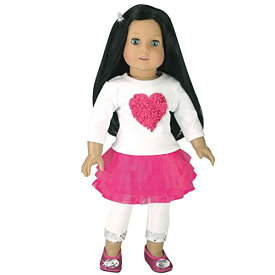 【中古】【未使用・未開封品】18 Inch Doll Clothes Heart Themed Outfit, 3 Pc. Set, Fits 18 Inch American Girl Doll & More! Heart and Tulle Skirt