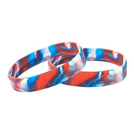 【中古】【未使用・未開封品】Patriotic God Bless America Silicone Bracelets - Adult Size (50 Bracelets)