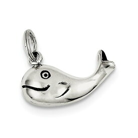 【中古】【未使用・未開封品】スターリングシルバーアンティークWhale Charm on aスターリングシルバーチェーンネックレス、16インチ- 20インチ