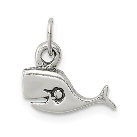 【中古】【未使用・未開封品】スターリングシルバーアンティークWhale Charm on aスターリングシルバーチェーンネックレス、16インチ- 20インチ