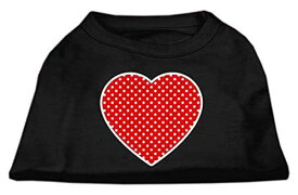 【中古】【未使用・未開封品】Mirage Pet Products 51-103 XLBK Red Swiss Dot Heart Screen Print Shirt Black XL - 16