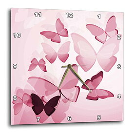 【中古】【未使用・未開封品】3dRose Pretty Pink Transparent Butterflies - ウォールクロック、13×13インチ（dpp_101506_2）