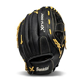 【中古】【未使用・未開封品】(Right Handed Throw, 12.5-Inch, Black/Camel) - Franklin Sports Pro Flex Hybrid Series Baseball Gloves