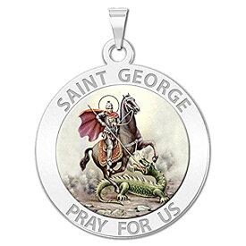 【中古】【未使用・未開封品】Saint George Religious Medalカラー10?K and14?K黄色またはホワイトゴールド、またはスターリングシルバー
