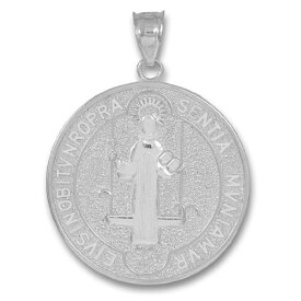 【中古】【未使用・未開封品】聖ベネディクトのメダル 10K ホワイトゴールド コインペンダント (M)